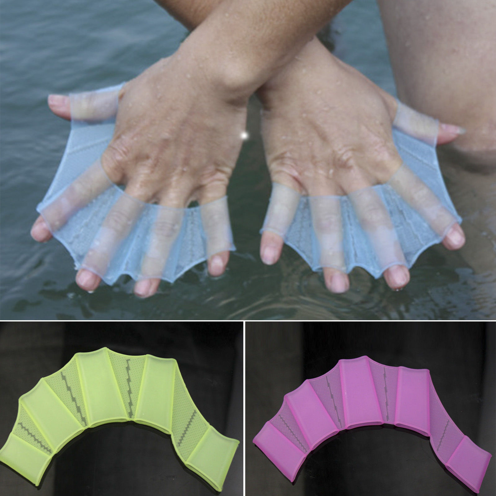 silicone swimming glove