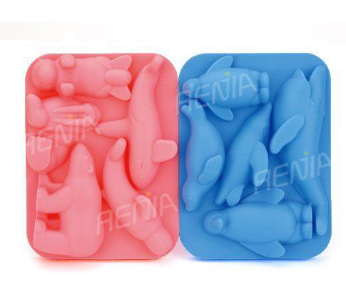 RENJIA silicone ice cube tray fish durable silicon ice tray cool box ice cube