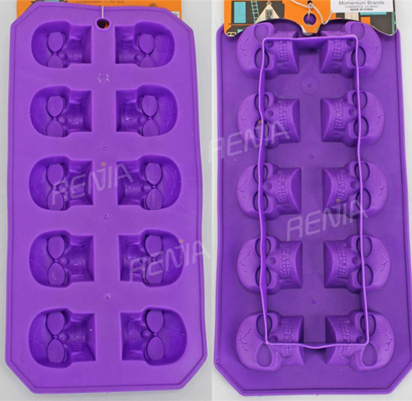 RENJIA new arrival silicone ice tray silicone skeleton ice tray funny ice mold