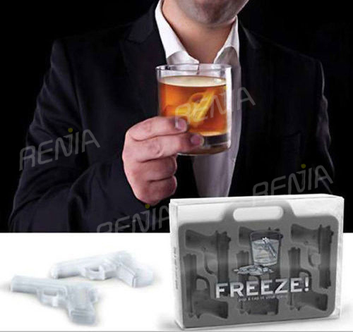 RENJIA gun ice cube tray gun shape silicone ice trays silicone gun shape ice cube tray