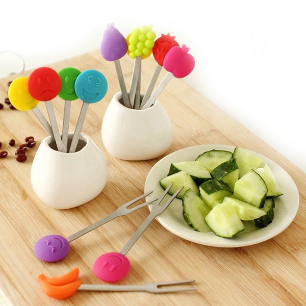 RENJIA New Promotion best quality silicone fruit fork cover, cheap silicone fruit fork
