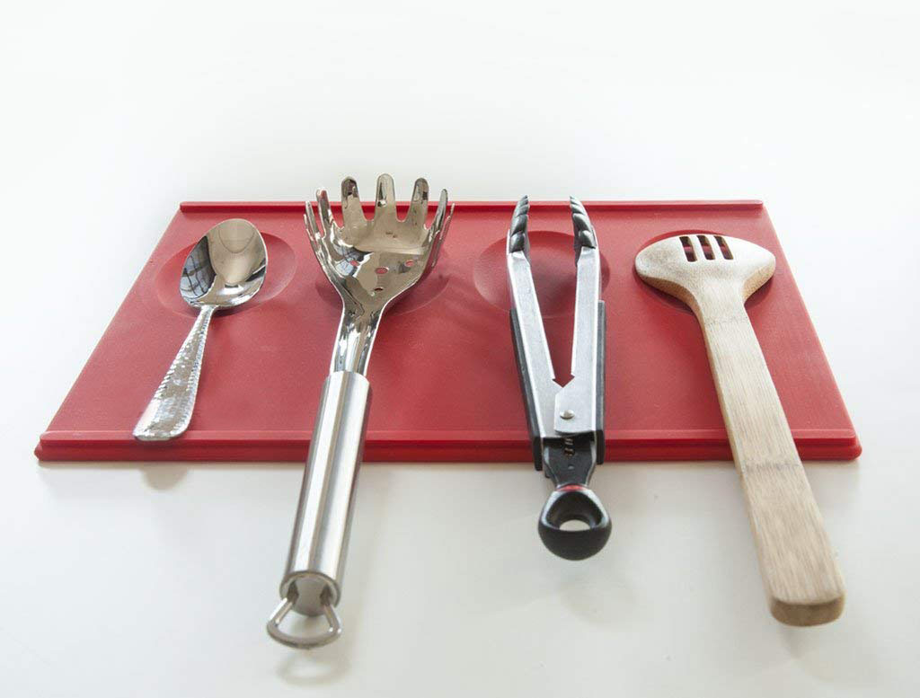 Food grade silicone spoon set holder mat fashion design /custom kitchen spoon holder Professional spoon chopstick holder
