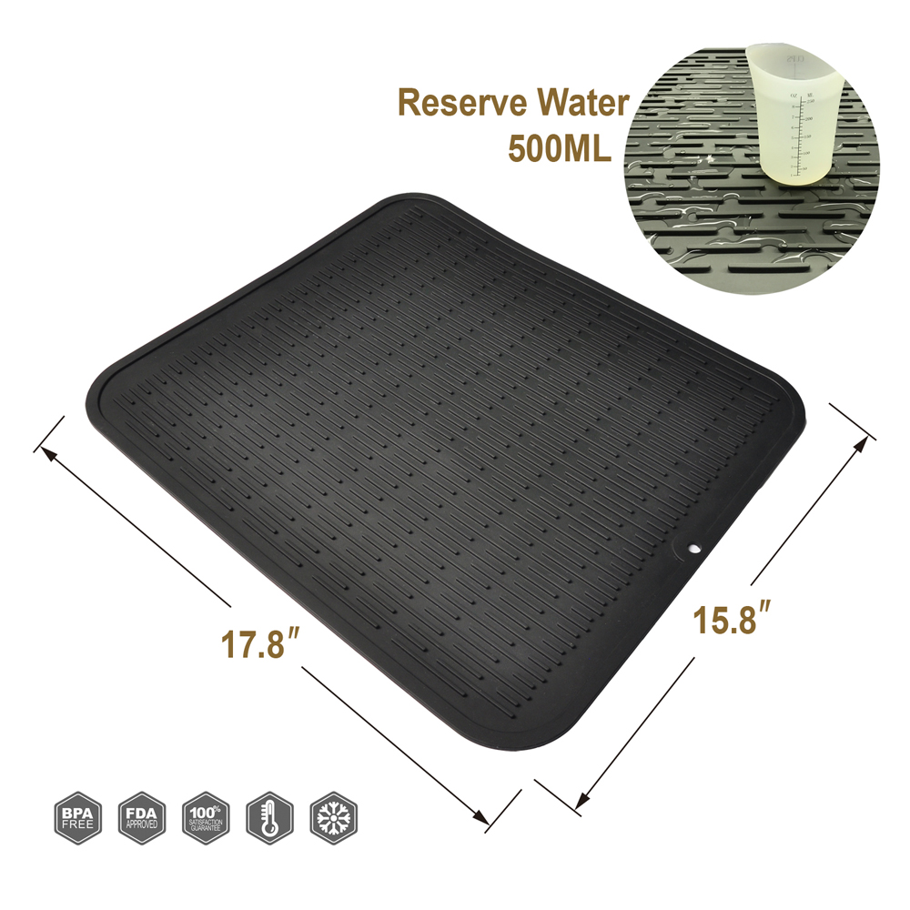 Wholesale kitchen extra large silicone dish drying mat