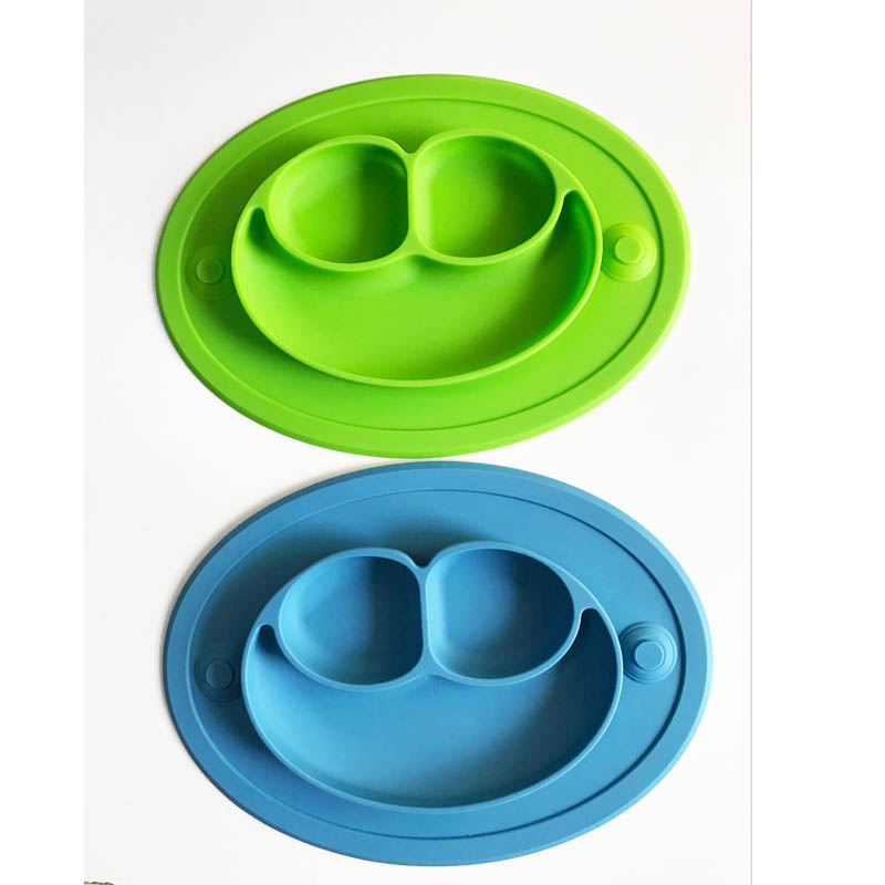 custom stronger suction mini baby one-piece dinner plates silicone placemat for kids