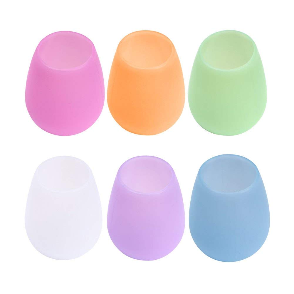  hot sell silicon drinking picnic cups wine glasses glow portable silicone wine glass set